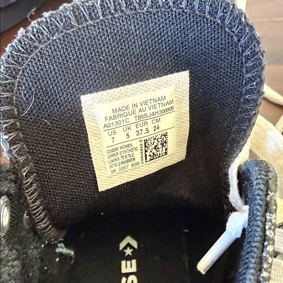 Converse Speckled Black and White High-Tops - Picture 5 of 6